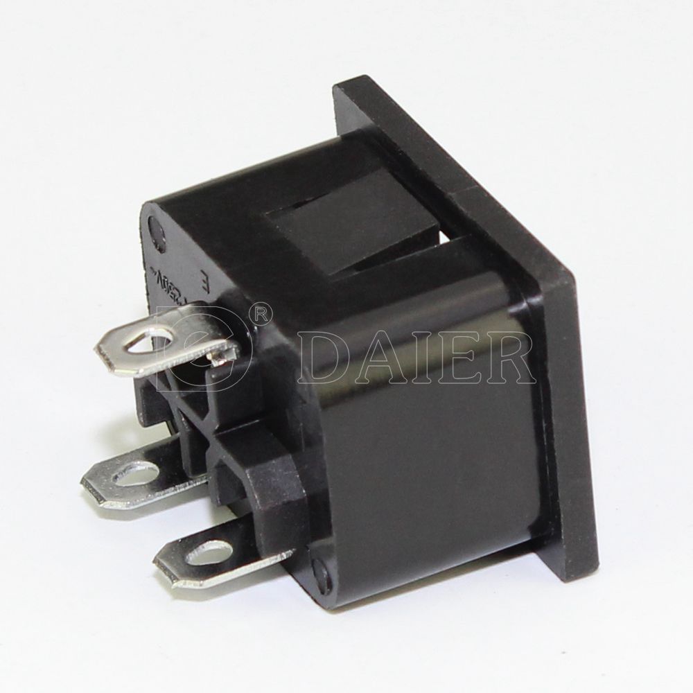 C20 3 Pins 16A 250VAC Snap On Panel Mount Plug Adapter IEC Inlet Plug Power Connector Socket