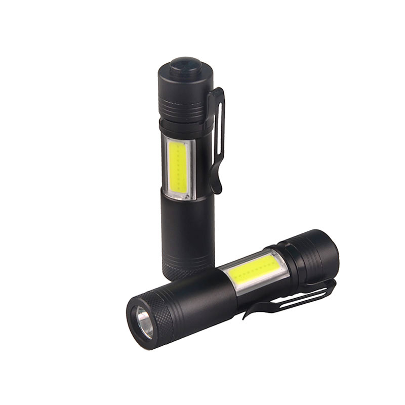 Aluminum High Power Mini Torch 3W COB Led Flashlight with Clip