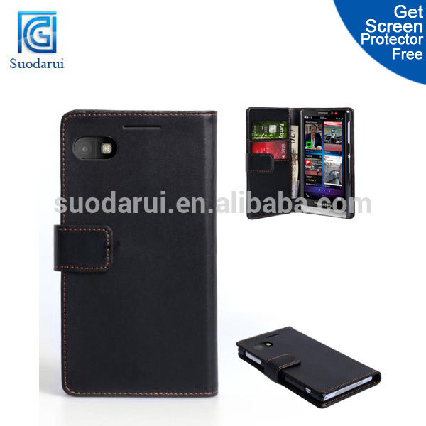 Bookstyle Wallet PU leather case Cover For Blackberry Z30 Mix color factory price