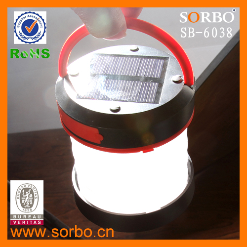 Factory Promotional Collapsible LED Camping & Hiking Lantern-Solar & USB-Rechargeable flashlight for Fishing, Camping