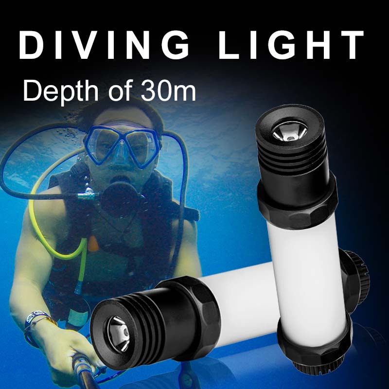 A5 Powerful 3W Waterproof IP68 Diving Light Flashlight Magnetic Led Torch with Powerbank Underwater 30 Meters Workable