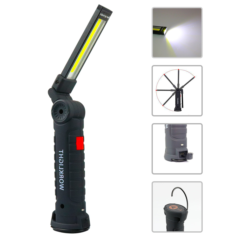 Portable Waterproof USB Rechargeable Magnetic Base Foldable Worklight for Car Repair