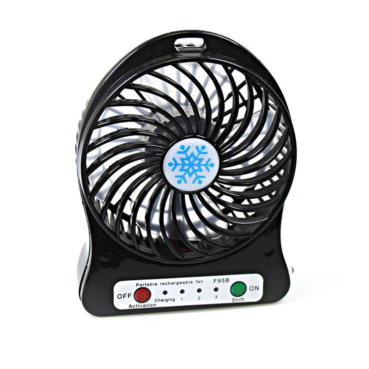 Rechargeable Battery Different colors USB mini fan with LED light for Table Desk Cooling