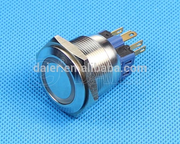 waterproof ip65 push button switch with 12V led panel mounted
