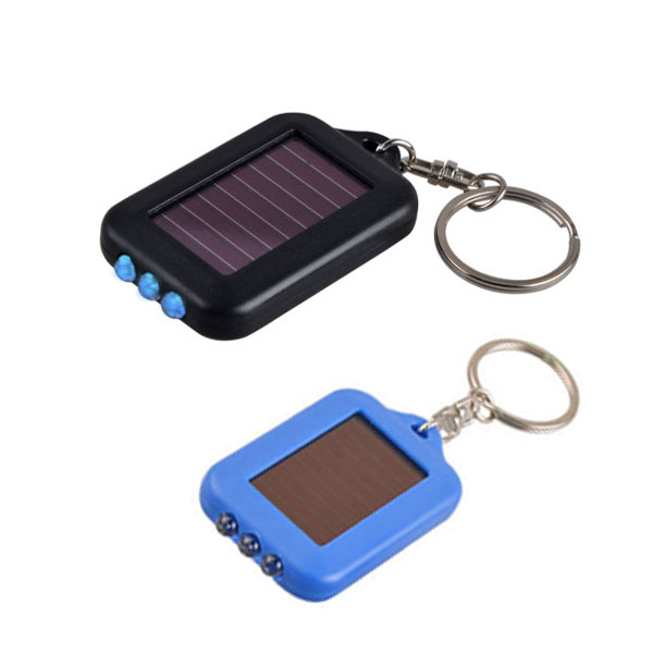 TOPCOM LED Key Chain Mini Flat LED Flashlight ABS 3 LED Solar Lamp Key Chain