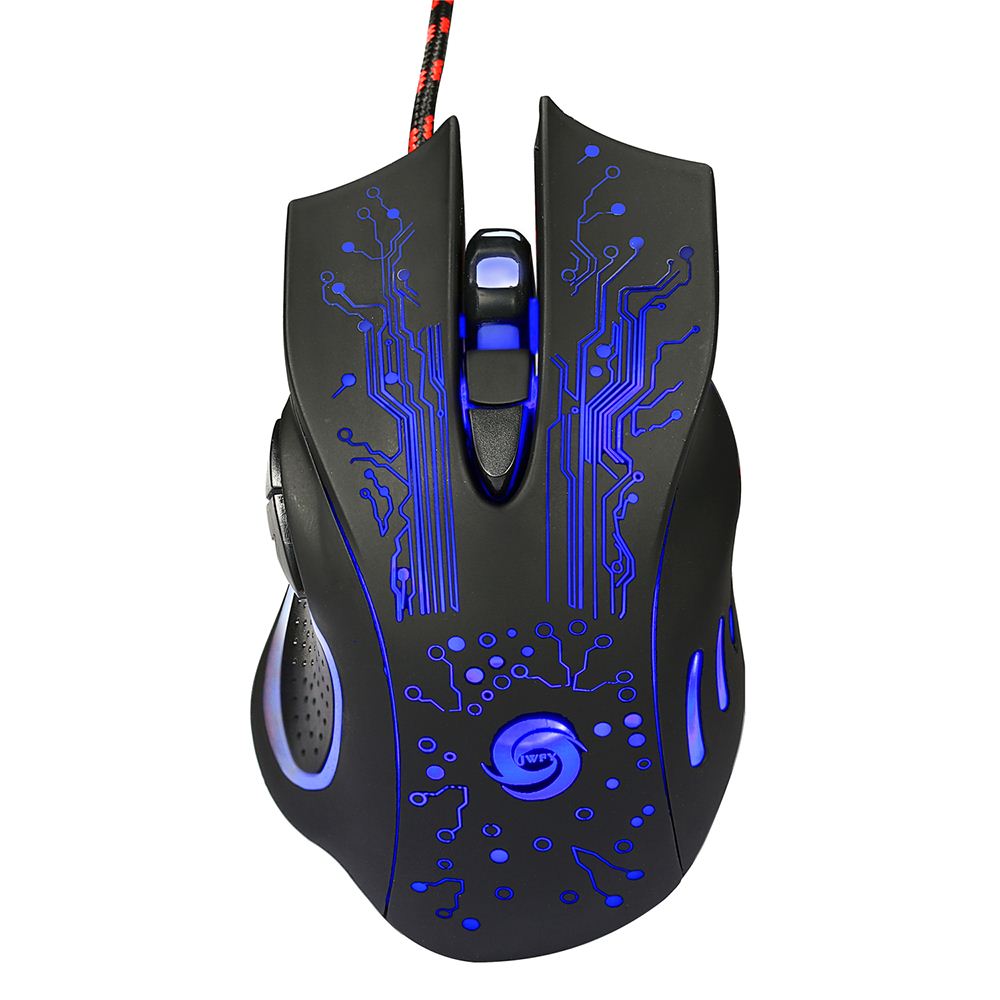 Professional USB Wired Gaming Mouse 5500 DPI Adjustable Optical Computer Mouse Mice with 6 Buttons LED Light Mouse for PC Laptop