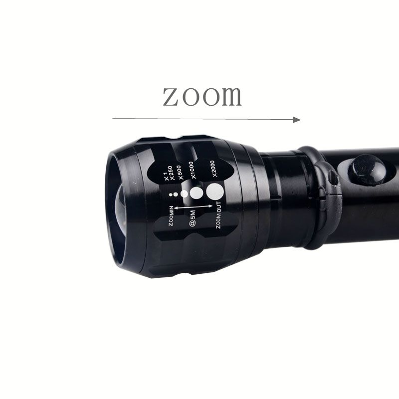 3-Cell D Matte Black Flashlight Self-Defense Emergency High Power LED Flashlight For photography