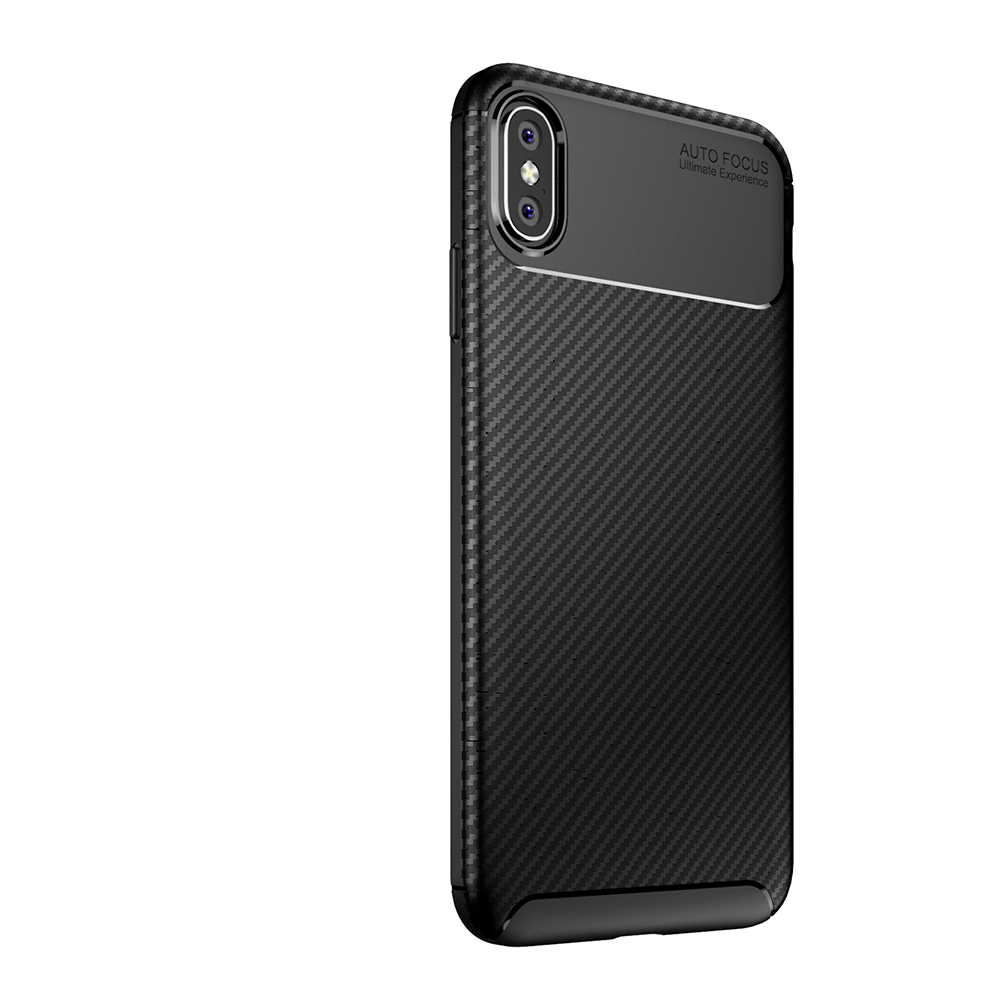 Carbon Fiber 360 Protective phone case For iPhone XS Max TPU Silicone back cover case
