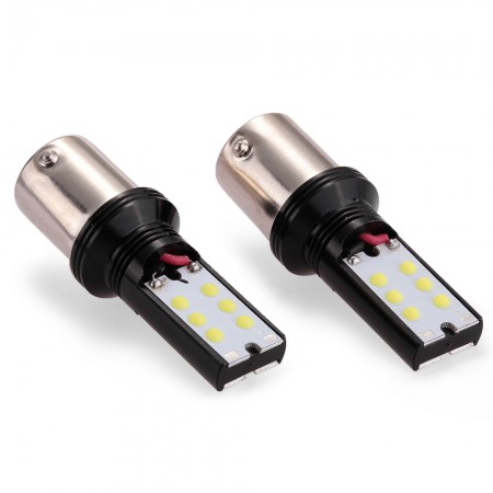 1156/BA15S 6W 360LM 12LED 6000-6500K White Light LED Bulb for Car (DC12-24V 2pcs)