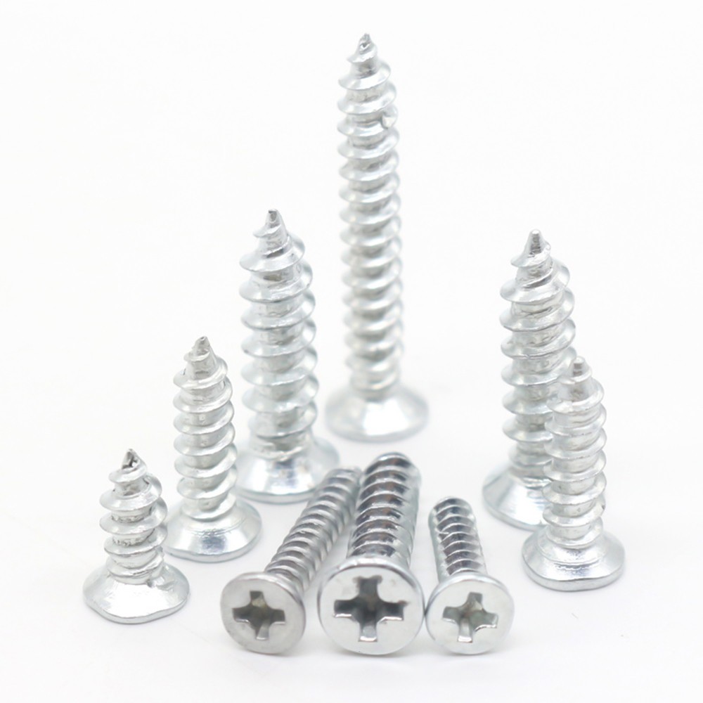 M3 Self-tapping Flat Head Screws Kit Wood Screw Set Countersunk Head Cross Wood Screw Countersunk Flat Phillips Head Screws