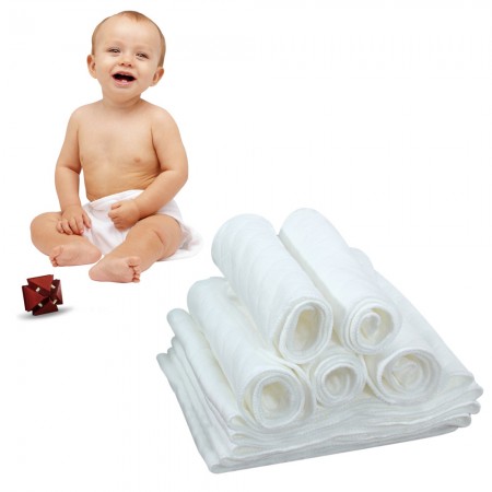 10pcs 3 Layers Adjustable Cloth Baby Reusable Liners Diaper Nappy Inserts Washable Infant