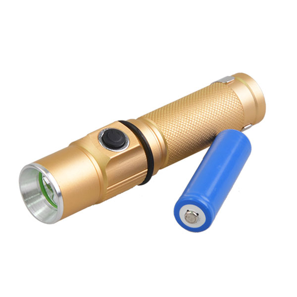 300 Lumen USB Rechargeable LED Torch Light Small LED Flesh Light White Box Package