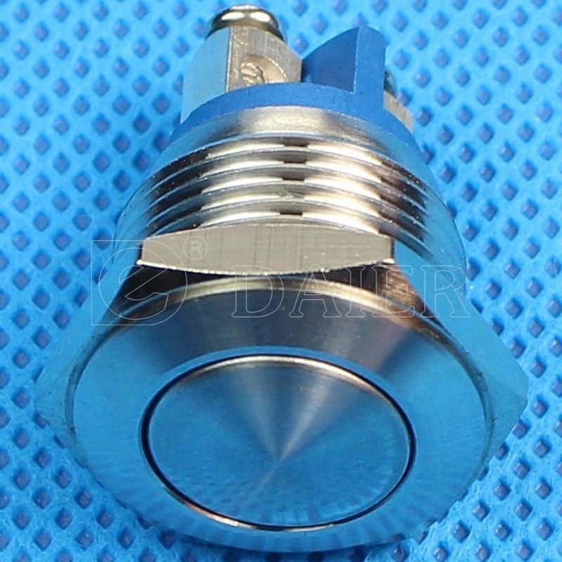 Dome Button 2Pin Screw Terminal Momentary Metal Waterproof Push Button Switch 16MM