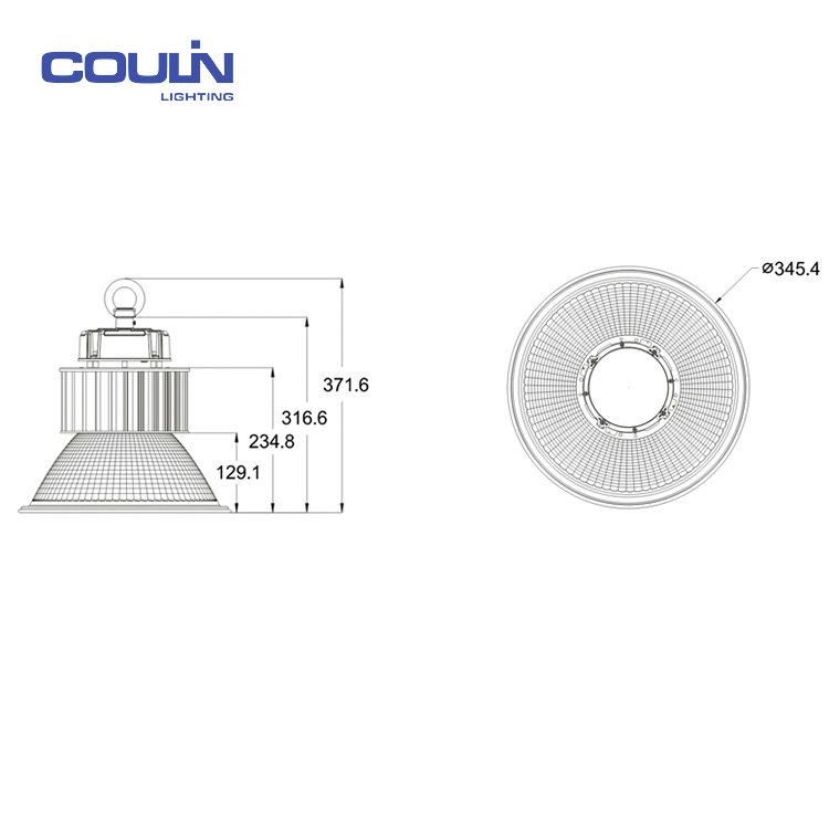 Coulin 2017 Hot Sale Cheap High Lumen Light ip65 Dimmable 5 Years Warranty 150W LED High Bay