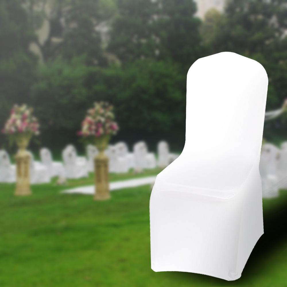 White High Quality Soft Polyester Spandex Chair Cover Slipcover for Wedding Banquet