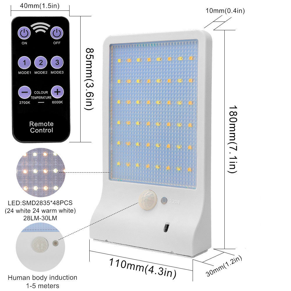 Remote controller 48LED led solar power street light