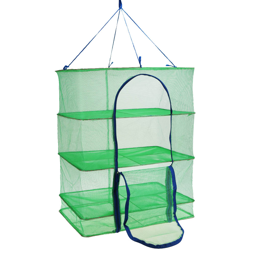56 x 40 x 63cm 4 Layers Fishing Fish Vegetable Dishes Mesh Folding Net Moistureproof Strong Fishing PE Quick Drying Net