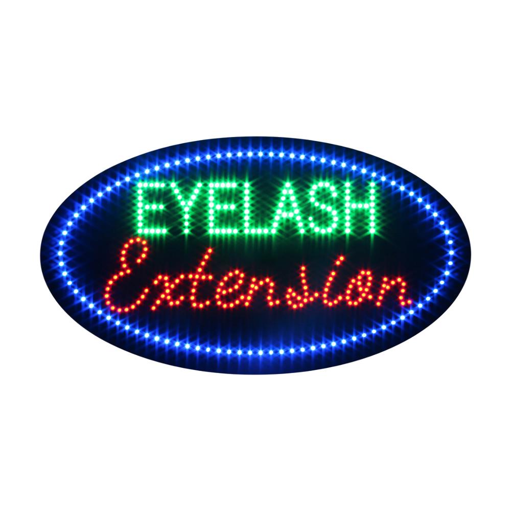 15''*27'' Indoor Eyelash Extension LED Open Sign Ultra Bright Advertising Display Board for Eyelash Extension Business Shop