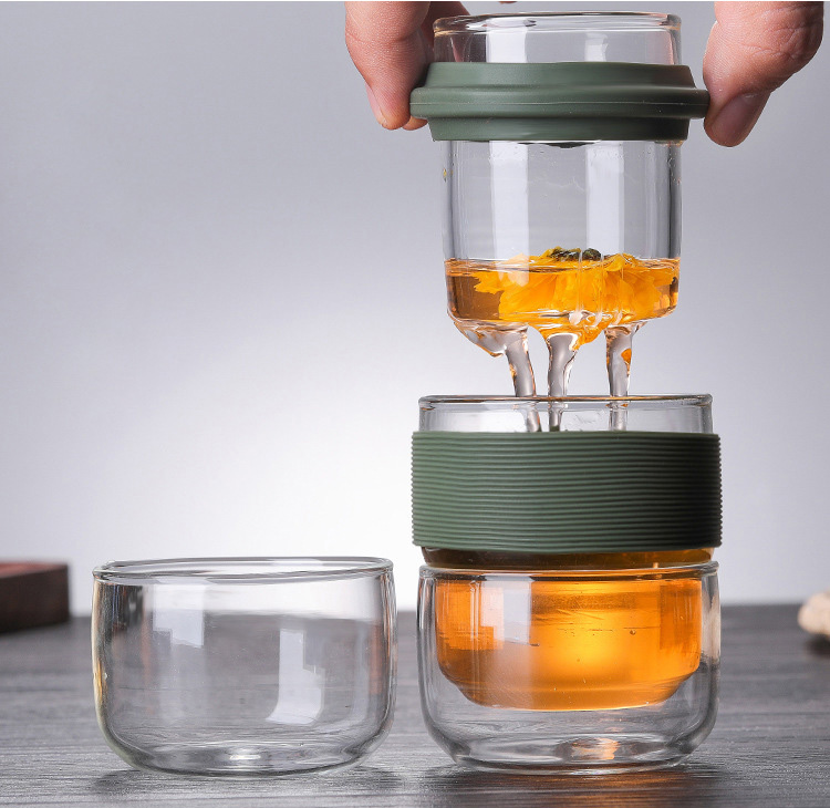 Travel Portable Glass Teapot with Infuser Tea Sets with Teapot with Case