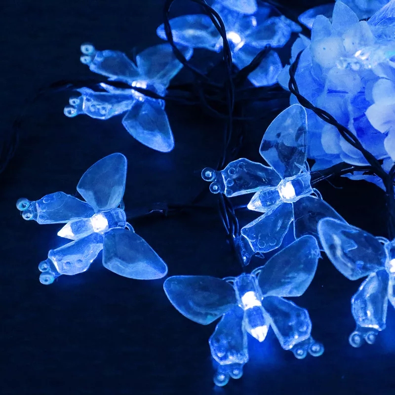 Butterfly Solar Light String Outdoor Waterproof LED Lantern Villa Garden Balcony Decoration Courtyard Landscape Lawn Lights