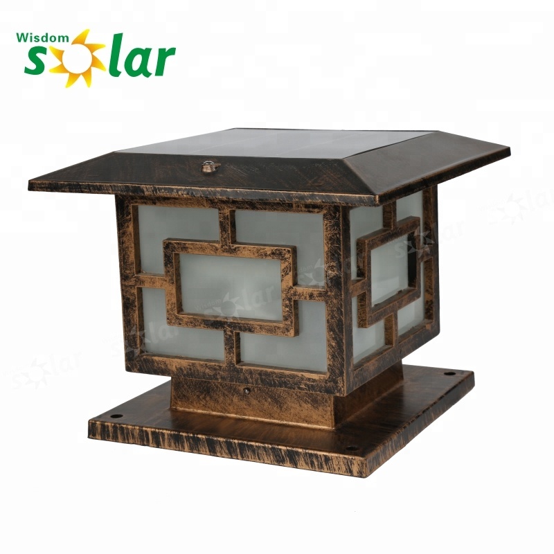 decorative led solar gate post lamps