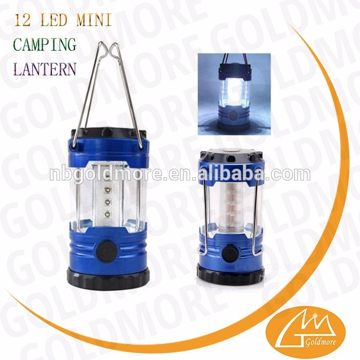 GOLDMORE 12 led small compass camping lantern use 3XAAA battery,12 Led power rechargeable led lantern