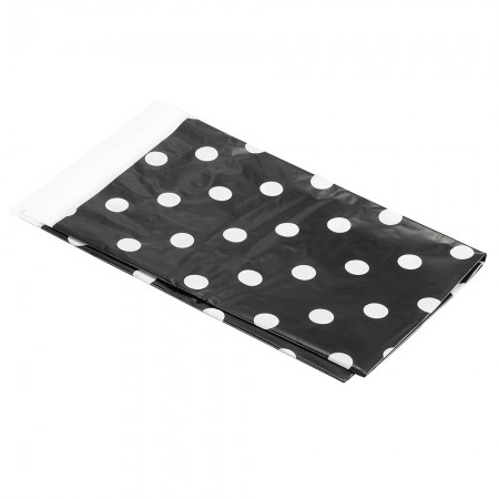 Black Polka Dot Plastic table Cover Disposable 70*42 Inch Disposable Tablecloth