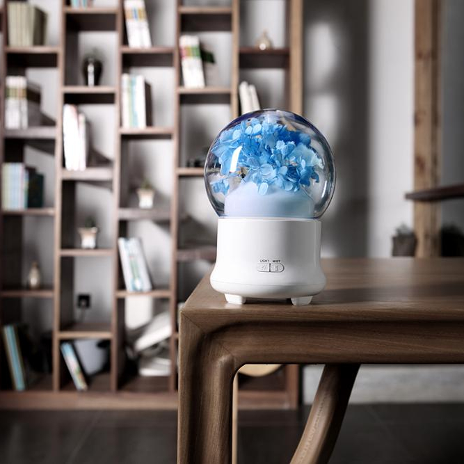 100ml New Aroma Diffuser with Immortal Flower Design Cool Mist Humidifier Beautiful Decor for Home, Office, Hotel