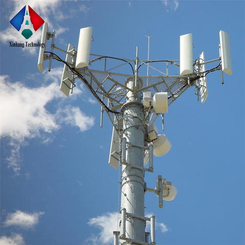 cell cellular monopole single tubular pole 15m steel monopoles antenna mast telecom tower