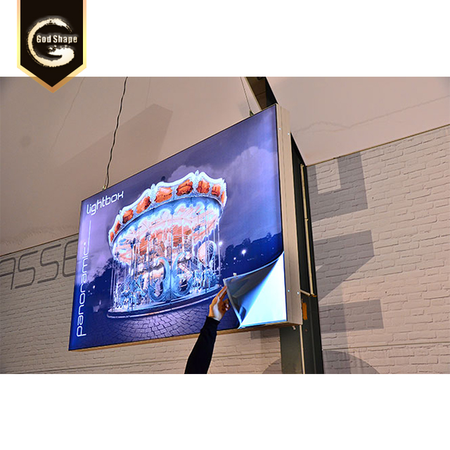 Advertising Display Textile Photo Aluminum Frame Free Standing Fabric Light Box Display