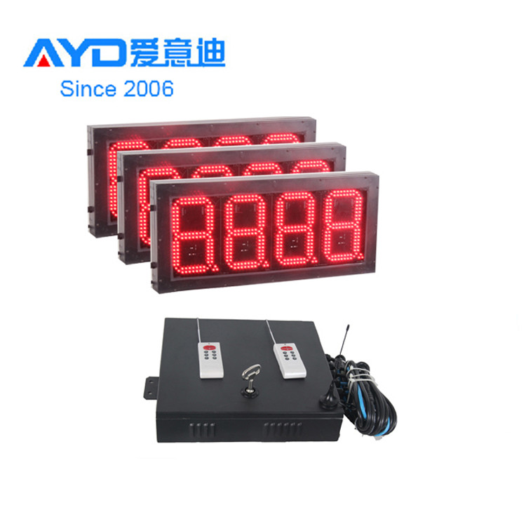 Hidly 14''  7 Segment Red High Bright and Low Voltage Waterproof LED Gas Price Display with Remote /computer/WiFi Control