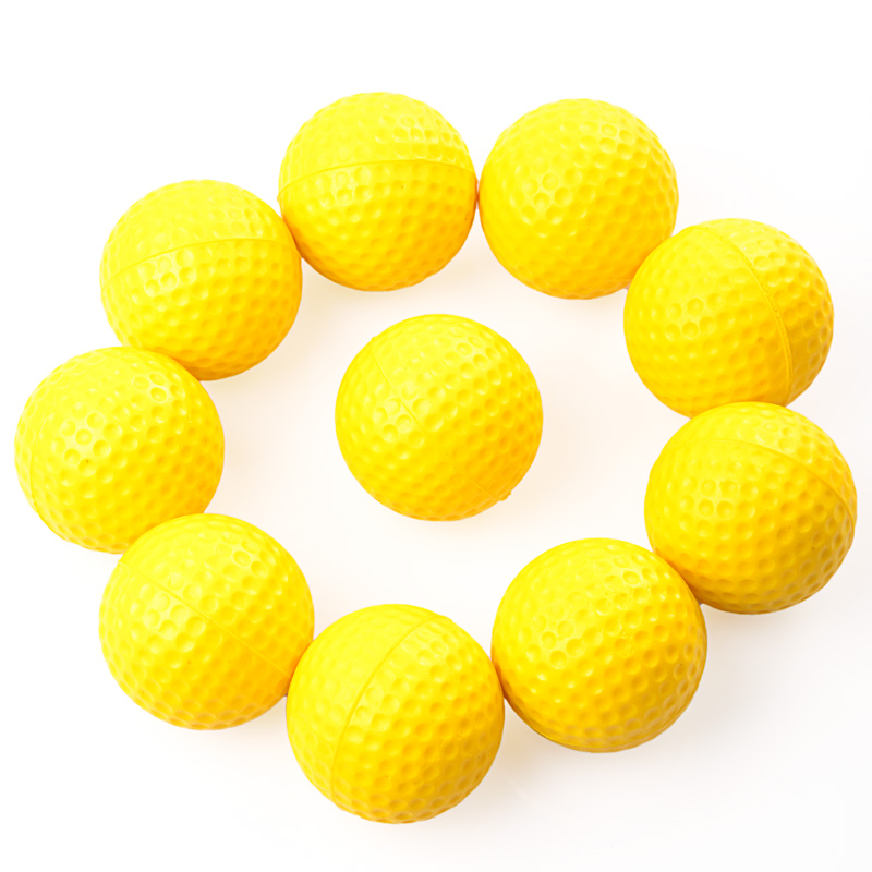 New 10pcs Yellow PU Soft Golf ball Indoor Outdoor Training Practice Elastic Foam Golf Balls