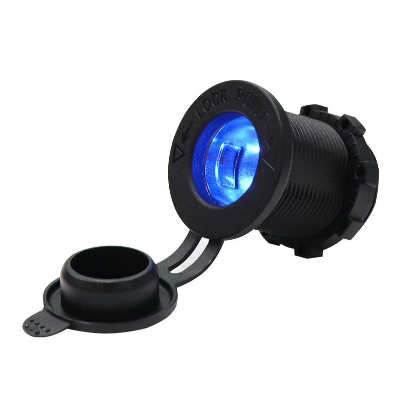 12V Waterproof Plug Car Marine Motorcycle ATV RV Lighter Socket Power Outlet Socket Cigarette Lighter Socket with LED