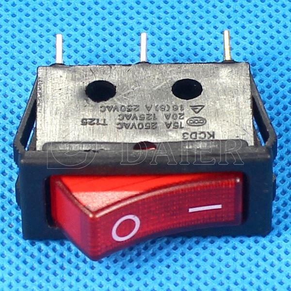 3PIN Single Pole 20 Amp Rocker Switch CQC With 220V Light