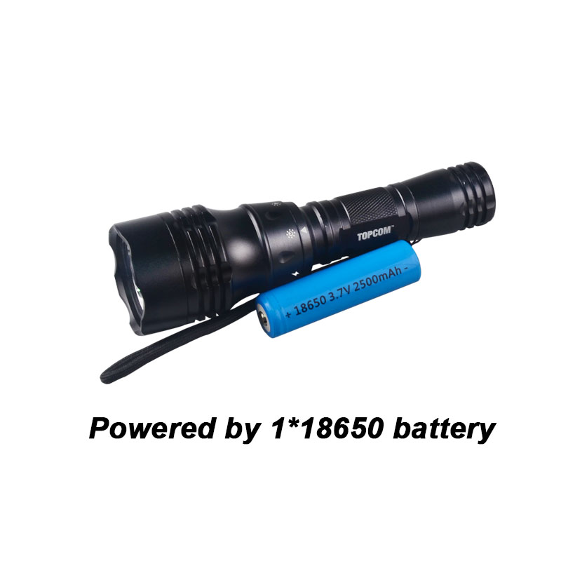 High Power Aluminum White Light 18650 Rechargeable Waterproof Dive Lamp