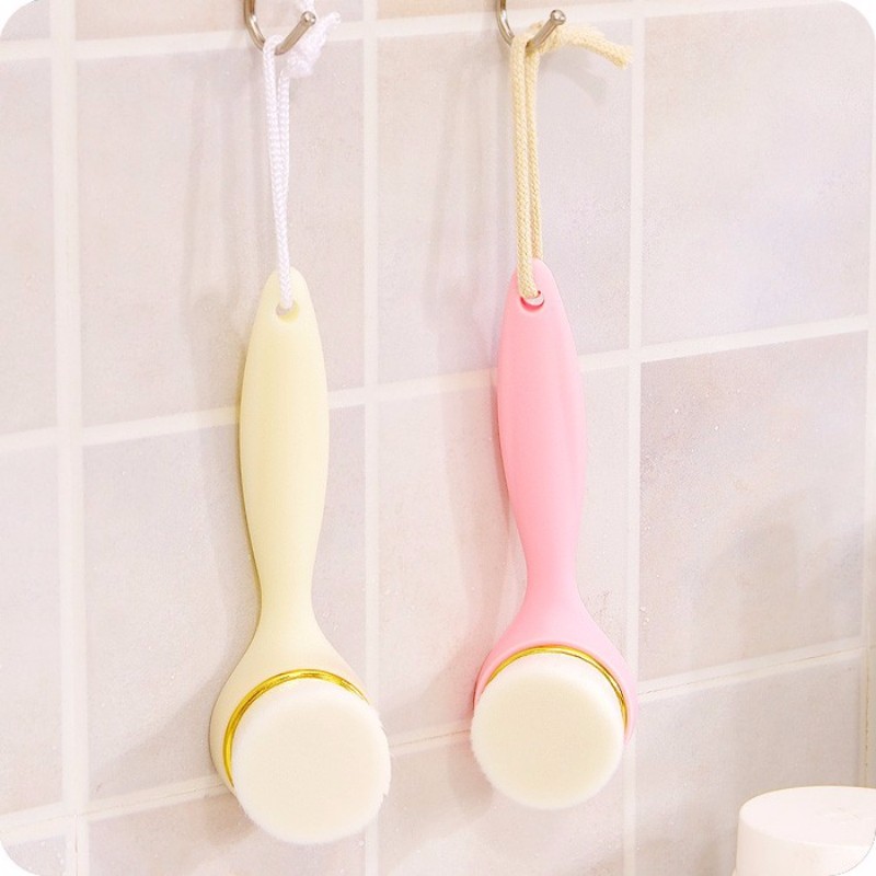 Superfine Fibre Soft Facial Brush Deep Pore Cleansing Brush Nylon Face Washing Brush with Long Handle