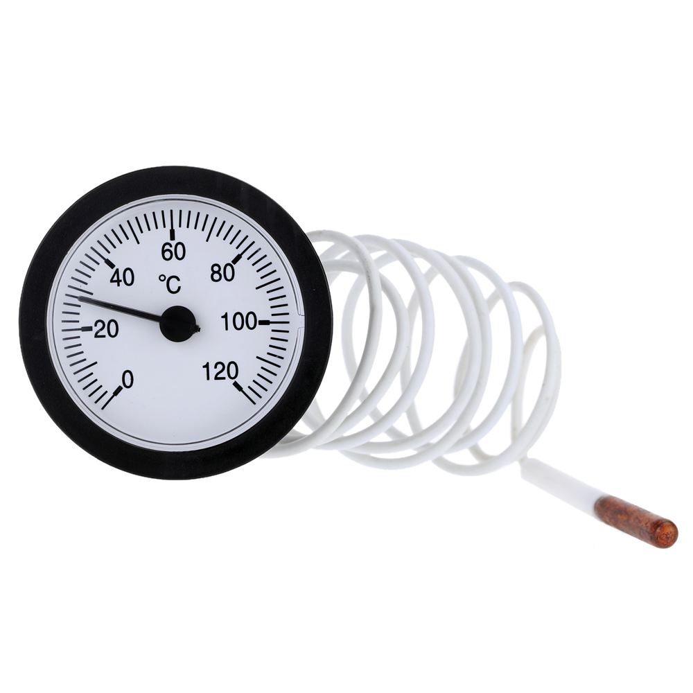 Dial Thermometer Capillary Temperature Gauge with 1.5m Sensor 0-120Degrees for Measuring Water Liquid Weather Diagnostic-tool