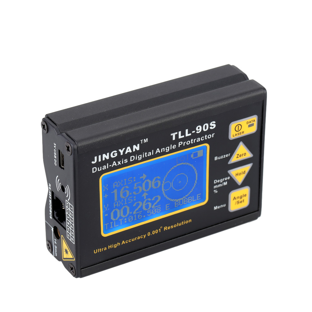 TLL-90S Super High Precision laser level LCD Display Angle Meter 0.005 Professional Dual-axis Digital Laser Level Inclinometer