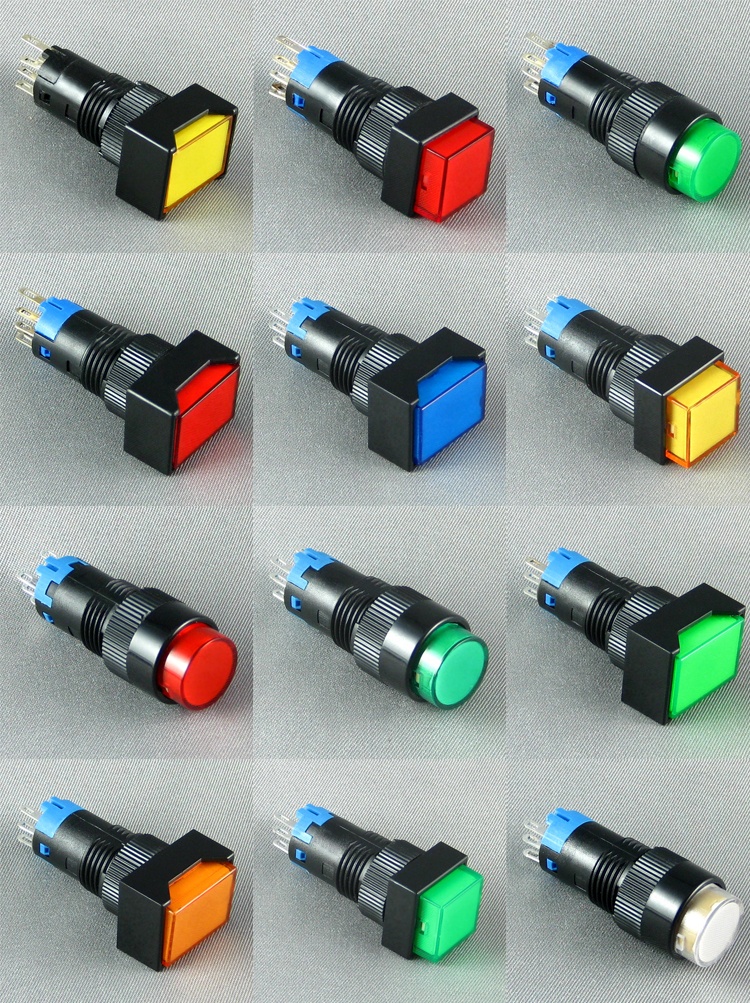 IP40 3A 250V AC no-locking  dual color  illuminated push button switch