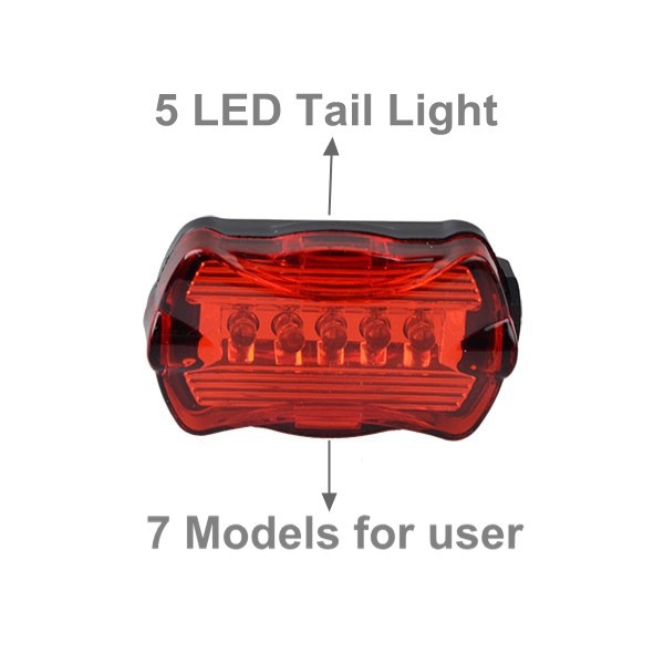 7 modes 5 led Rear safety tail light for bike bicycle accessory