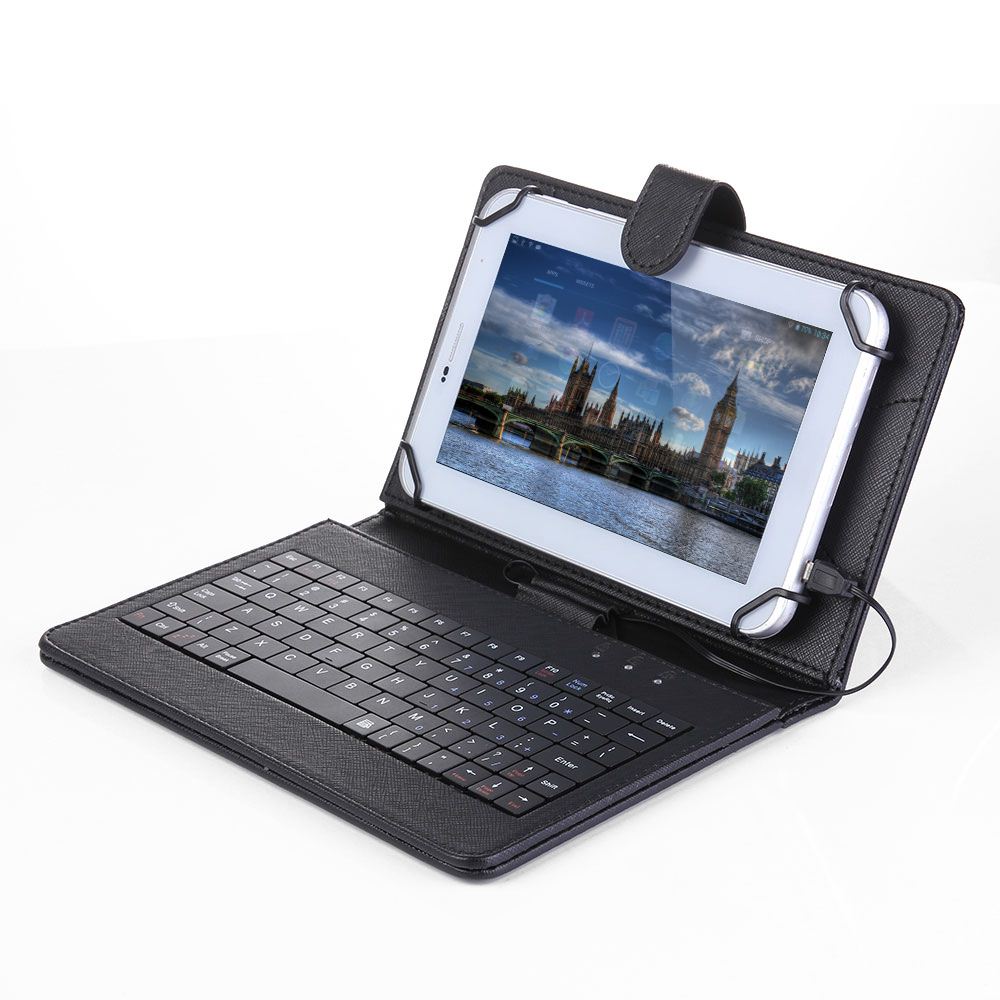 Folding Foldable Folio Magnetic PU Leather Case Cover Stand Holder with Keyboard Stylus Pen for Android 7/8 Inch Tablet