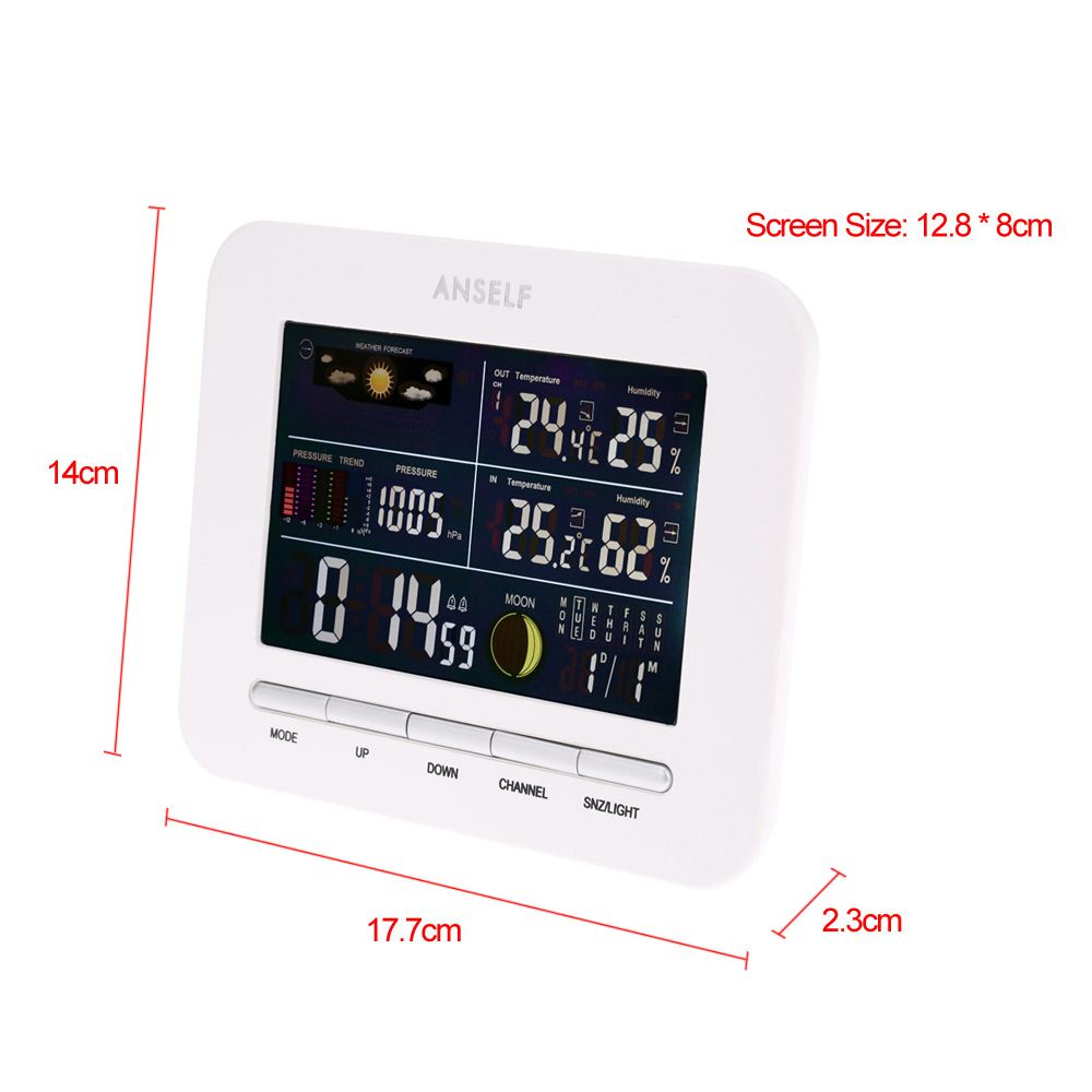 Digital Termometro LCD Indoor/Outdoor Weather Station Thermometer Hygrometer Temperature Humidity Meter with Time Display