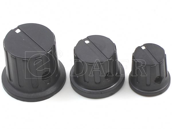 Black Audio Equipment Fluted Plastic Switch Volume Knob With 6MM Shaft