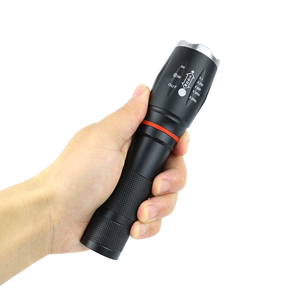 High power 10w xml t6 led flashlight torch, cob zoom 18650 manual rechargeable flashlight for self defense