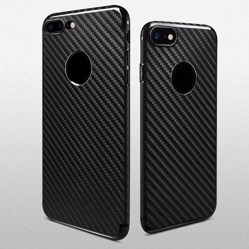 Carbon friber Soft protective shell case for iPhone 7/ 7 plus back Cover