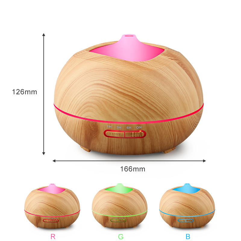 Home Wood Grain Cool Mist Humidifier Essential Oil Aromatherapy Air Purifier Diffuser with OEM Private Label