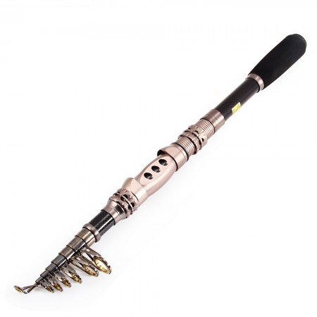2.4M Telescopic Fishing Rods Carbon Spinning Rod Sea Fishing Tackle Feeder Gray