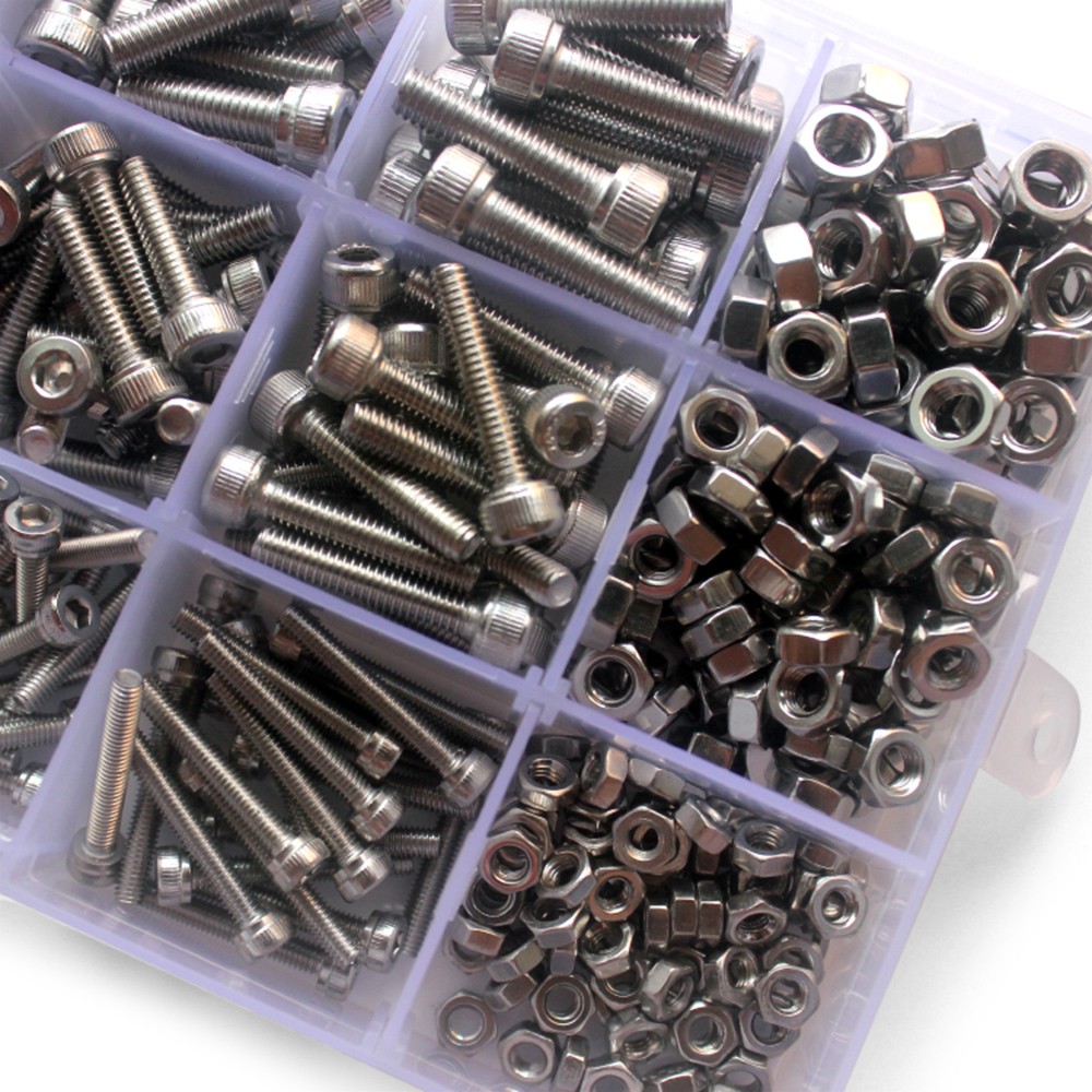 440pcs Screws & Nuts Set Stainless Steel Screw Hexagon Socket Head Cap Screws Cap Head Screw