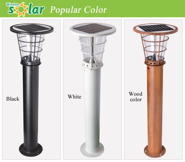 6V Rusty proof solar led bollards for garden, 2.5W solar led garden bollards light