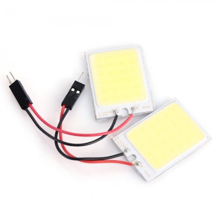 T10/31-42mm 3W 36*26MM Rectangle LED COB 240LM 6000-6500K White LED Home Car Reading/Signal/Dome Lights (DC12V 2PCS)